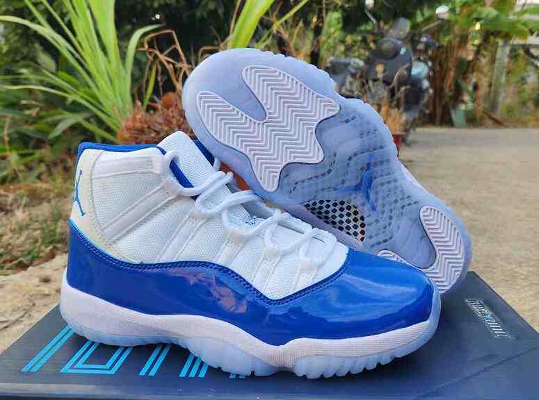 Air Jordan 11 White sapphire blue us7-us13 Men's shoes