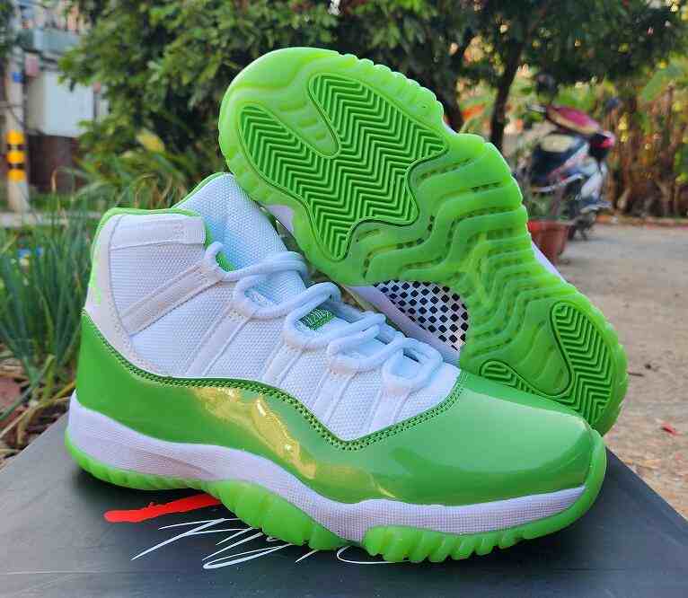 Air Jordan 11 White green apple green us7-us13 Men's shoes
