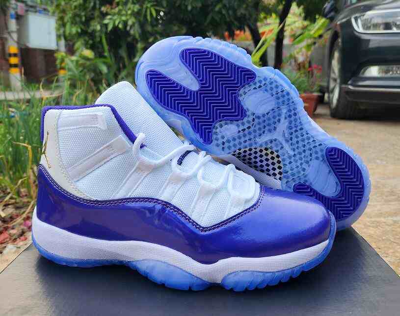 Air Jordan 11 White Purple us7-us13 Men's shoes
