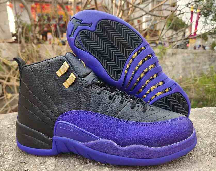 Air Jordan 12 Black Purple us7-us13 Men's shoes