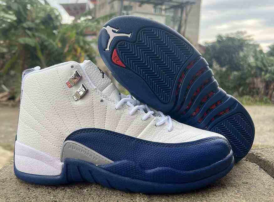 Air Jordan 12 White Blue Grey us7-us13 Men's shoes