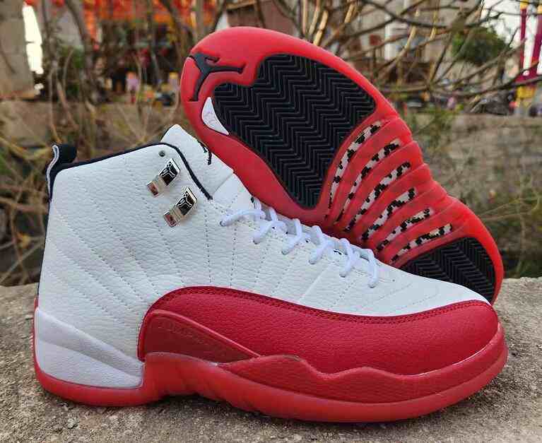 Air Jordan 12 White Red us7-us13 Men's shoes