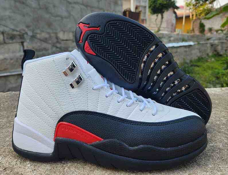 Air Jordan 12 White Black Red us7-us13 Men's shoes