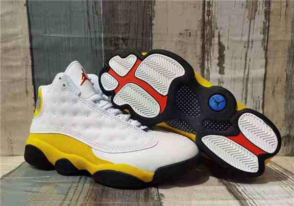 Men's Running Weapon Air Jordan 13 'Del Sol' White Yellow Shoes 0129