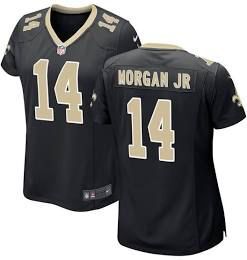 Staley Morgan Jr Women's New Orleans Saints 14 Black  Custom  Jersey