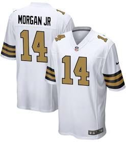 Staley Morgan Jr Men's New Orleans Saints 14 White Alternate Custom  Jersey