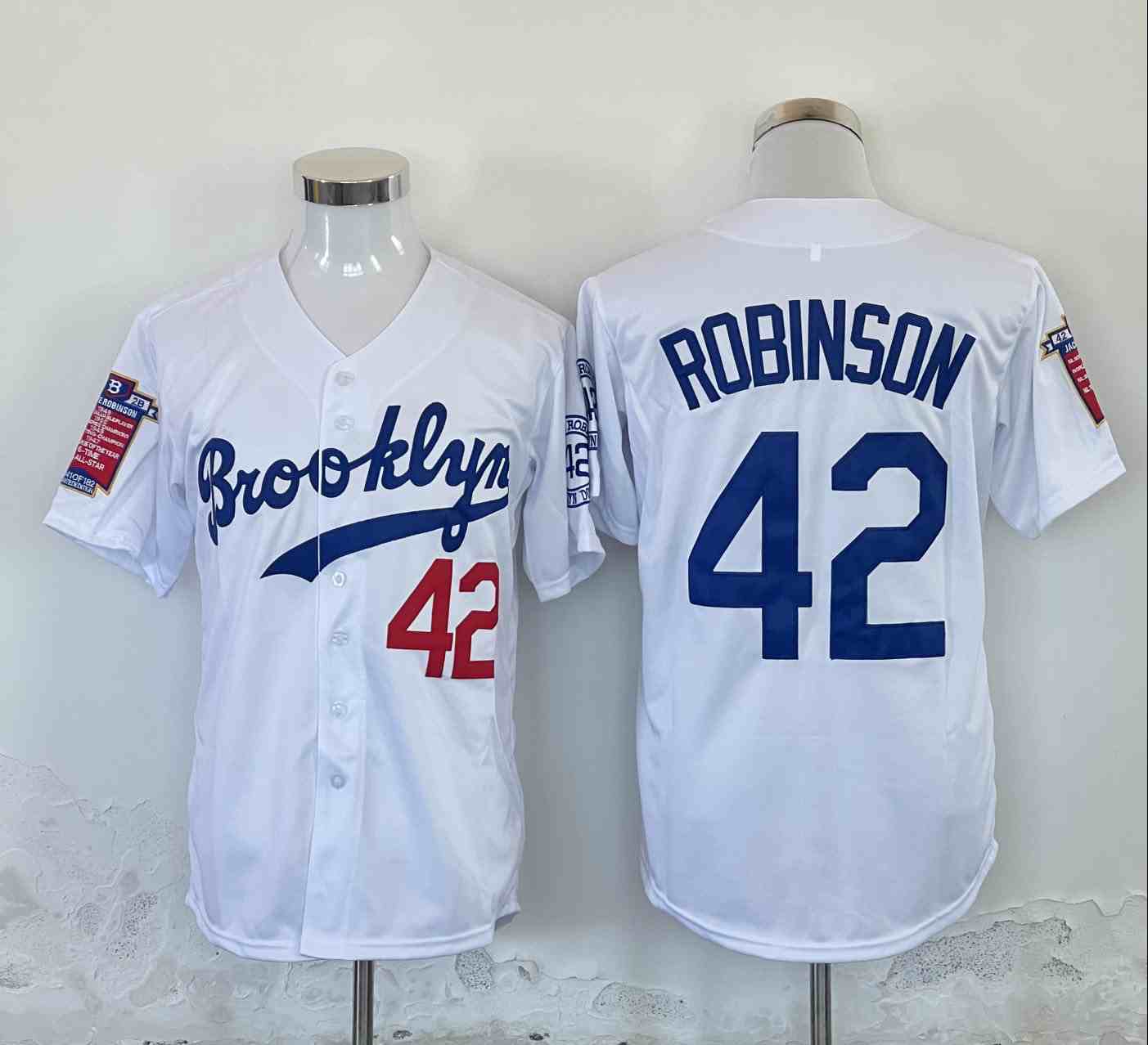 Men's Los Angeles Dodgers #42 Jackie Robinson White Stitched Baseball Jersey