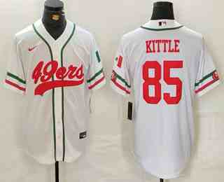 Men's San Francisco 49ers #85 George Kittle White Mexico Cool Base Stitched Baseball Jersey