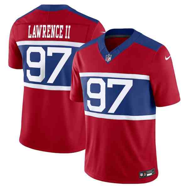 Men's New York Giants #97 Dexter Lawrence II Century Red Alternate Vapor F.U.S.E. Limited Football Stitched Jersey