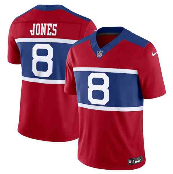 Men's New York Giants #8 Daniel Jones Century Red Alternate Vapor F.U.S.E. Limited Football Stitched Jersey