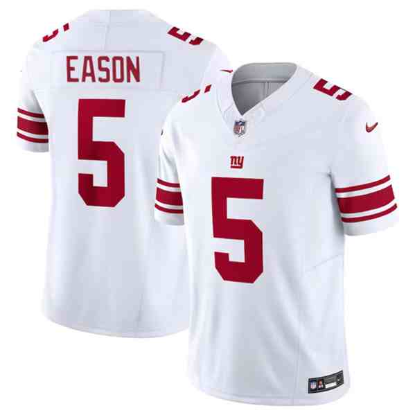 Men's New York Giants #5 Jacob Eason White 2023 F.U.S.E. Vapor Untouchable Limited Football Stitched Jersey