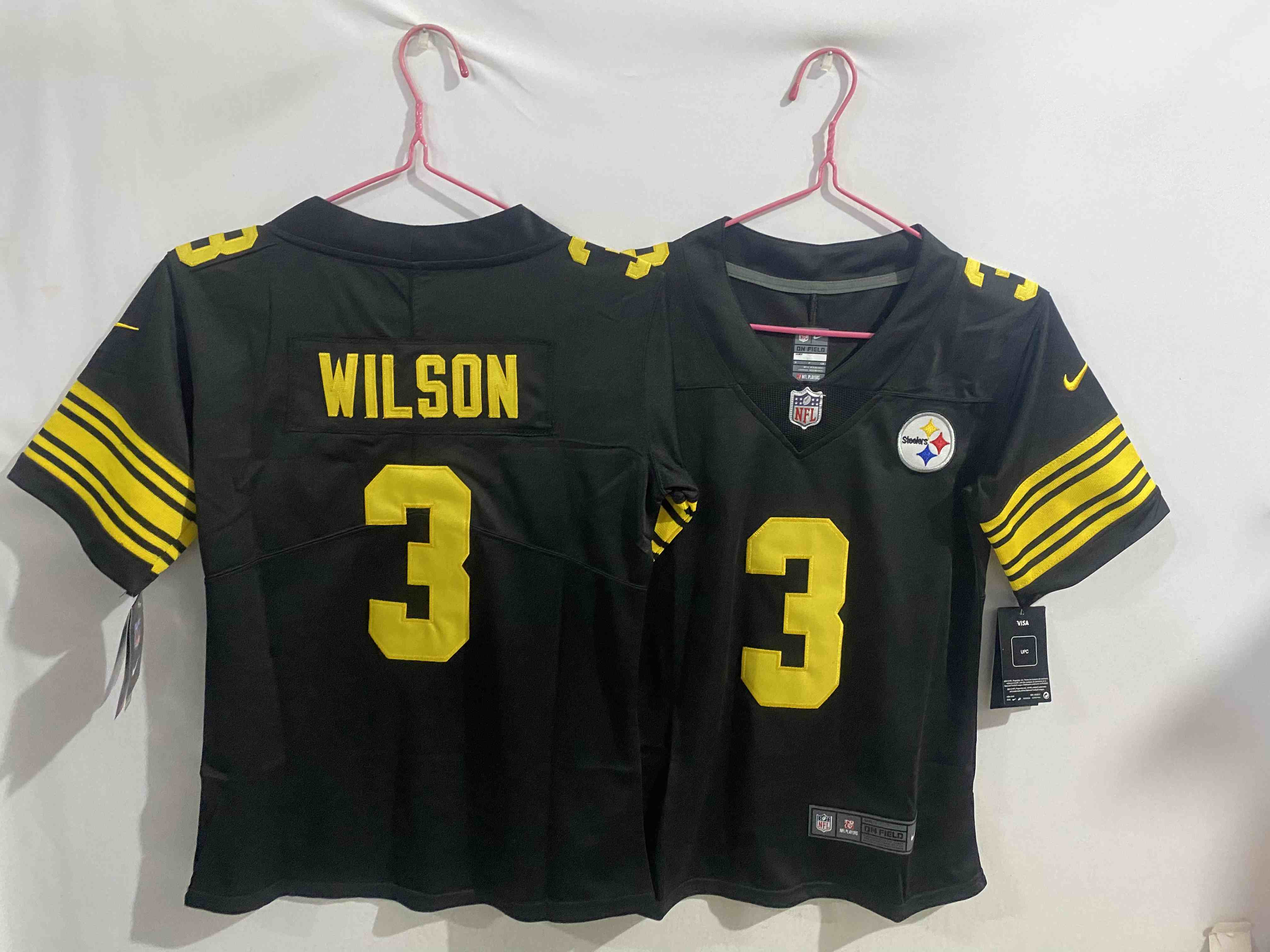 Youth Pittsburgh Steelers #3 Russell Wilson  Black Color Rush Limited Football Stitched Jersey