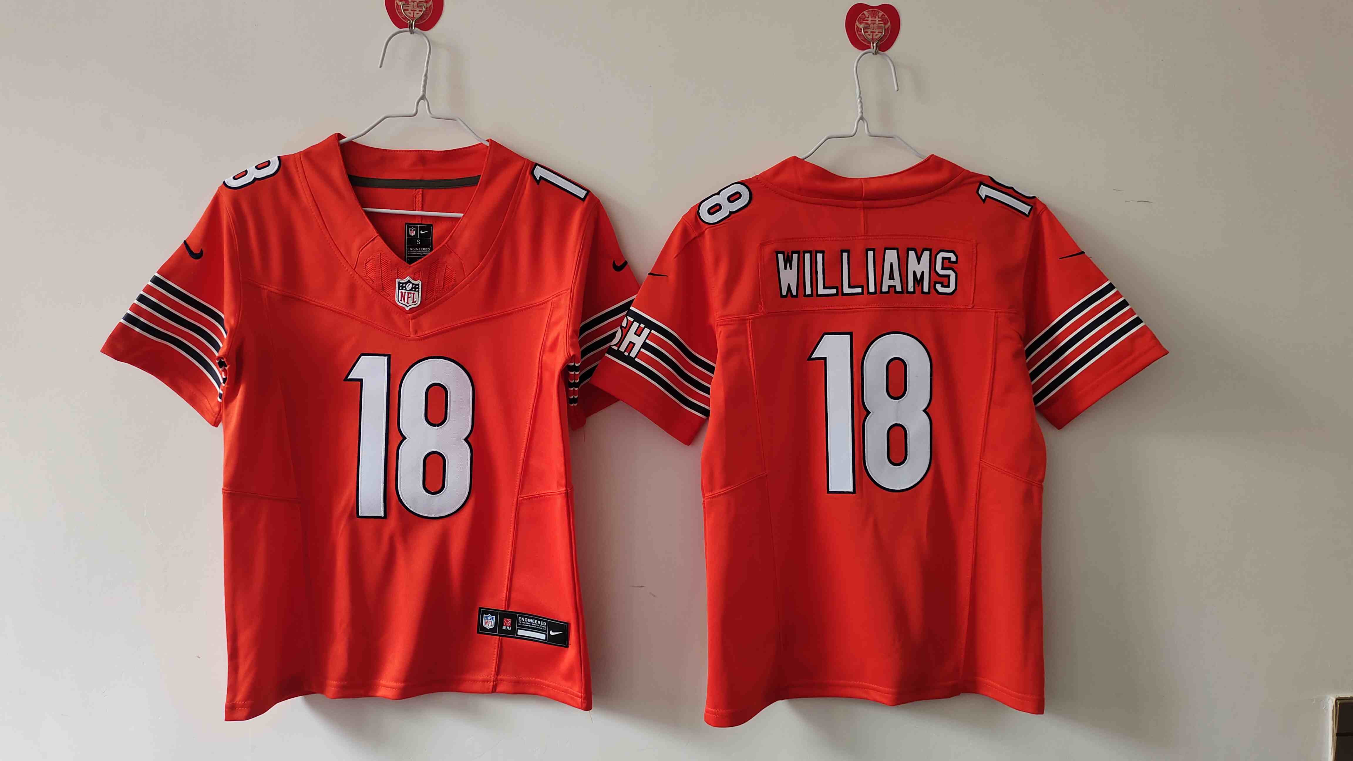 Youth Chicago Bears #18 Caleb Williams Orange 2024 Draft F.U.S.E Vapor Football Stitched Jersey