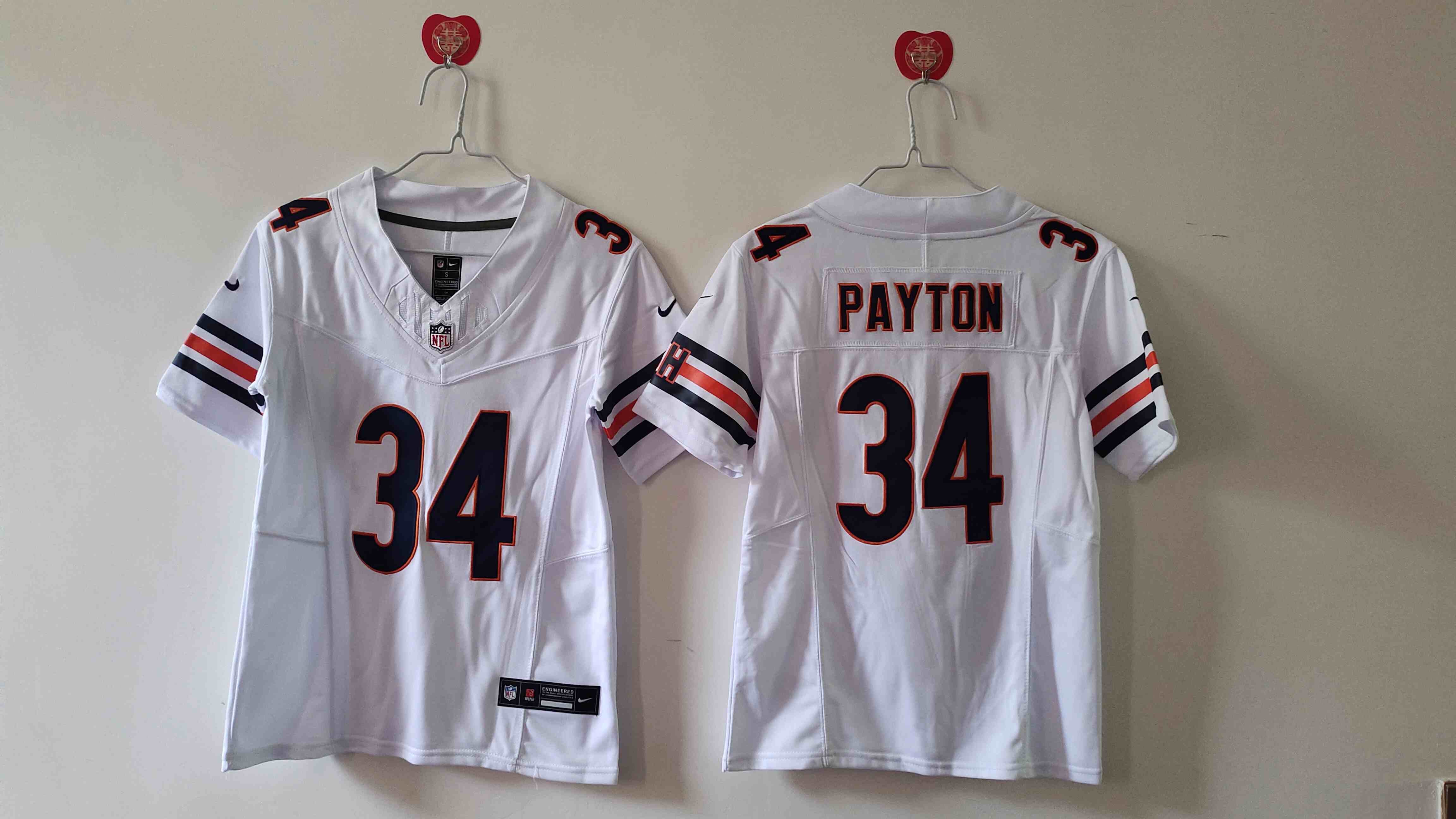 Youth Chicago Bears #34 Walter Payton White 2024 Draft F.U.S.E Vapor Football Stitched Jersey