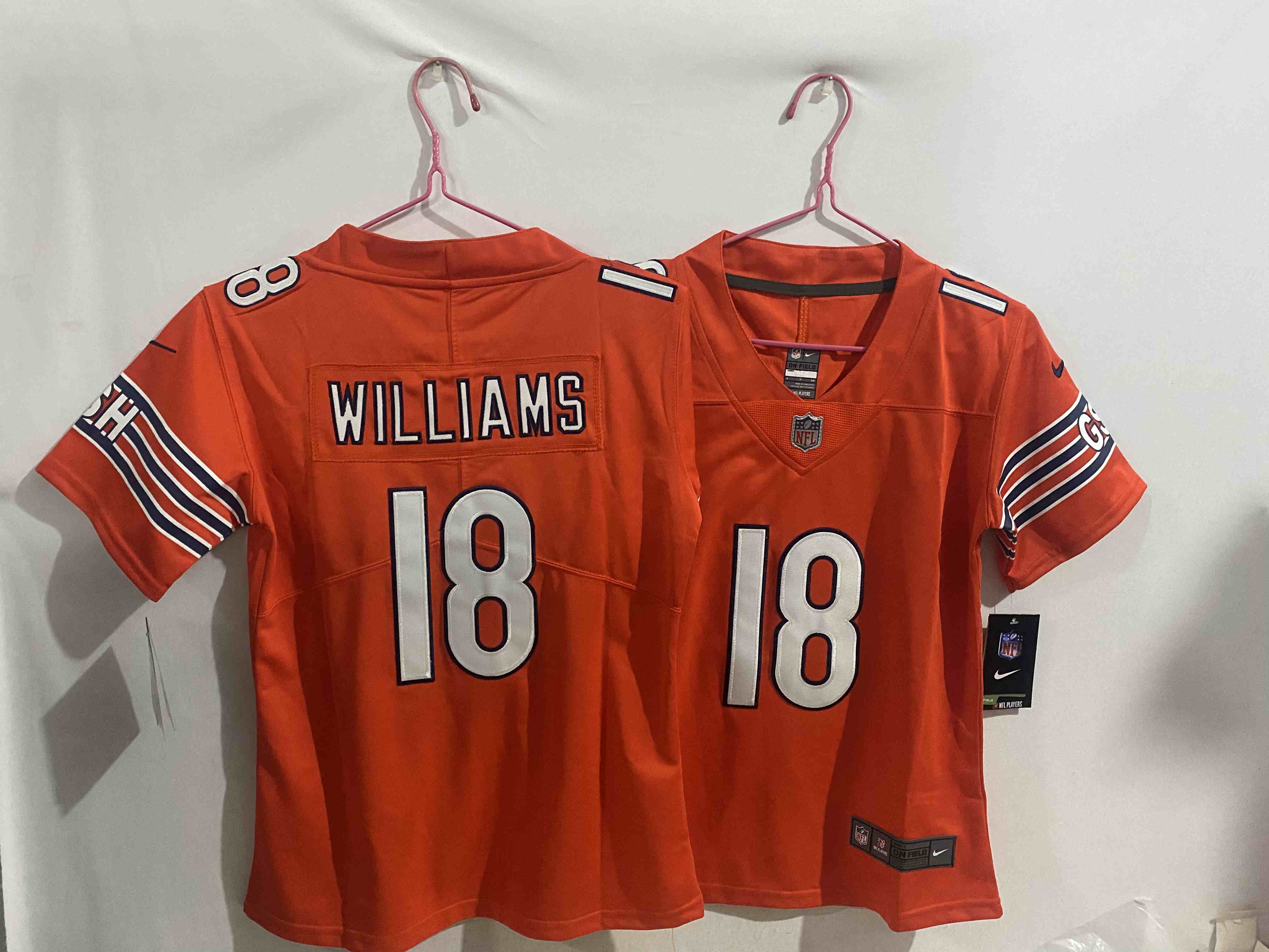 Women's Chicago Bears #18 Caleb Williams Orange 2024 Draft Vapor Football Stitched Jersey