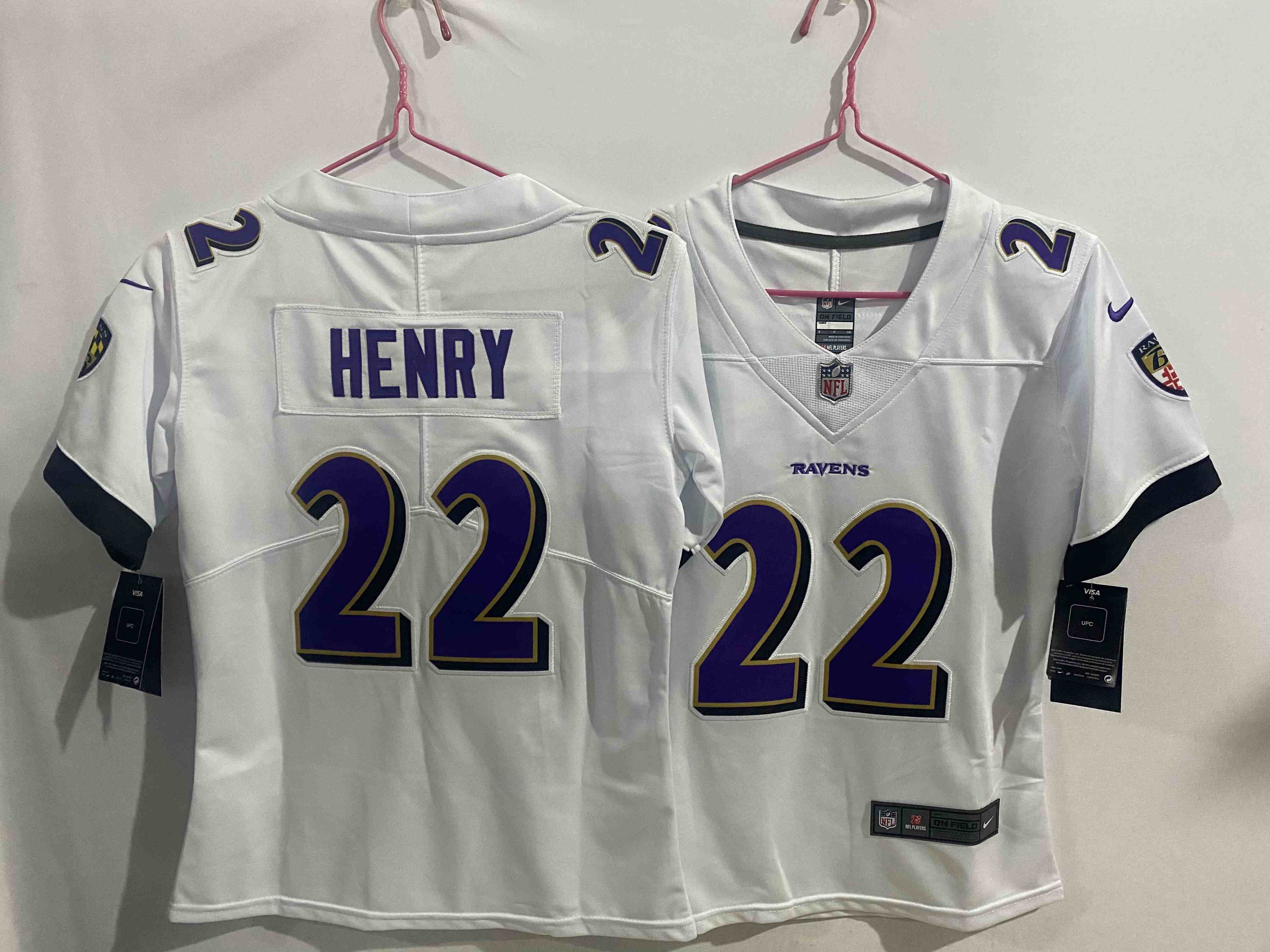 Women's Baltimore Ravens #22 Derrick Henry White Stitched Football Vapor Untouchable Limited Jersey