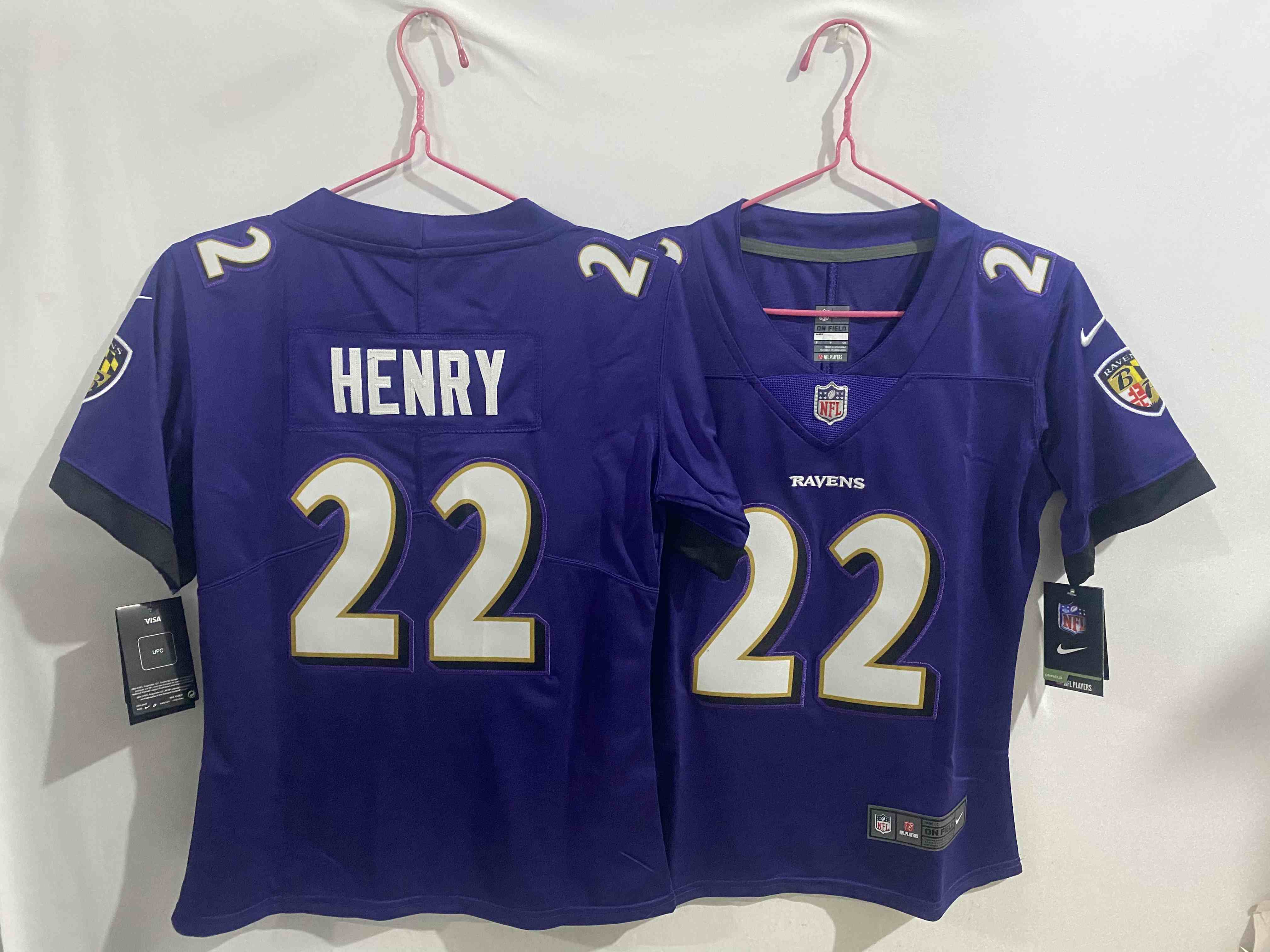 Women's Baltimore Ravens #22 Derrick Henry Purple Stitched Football Vapor Untouchable Limited Jersey