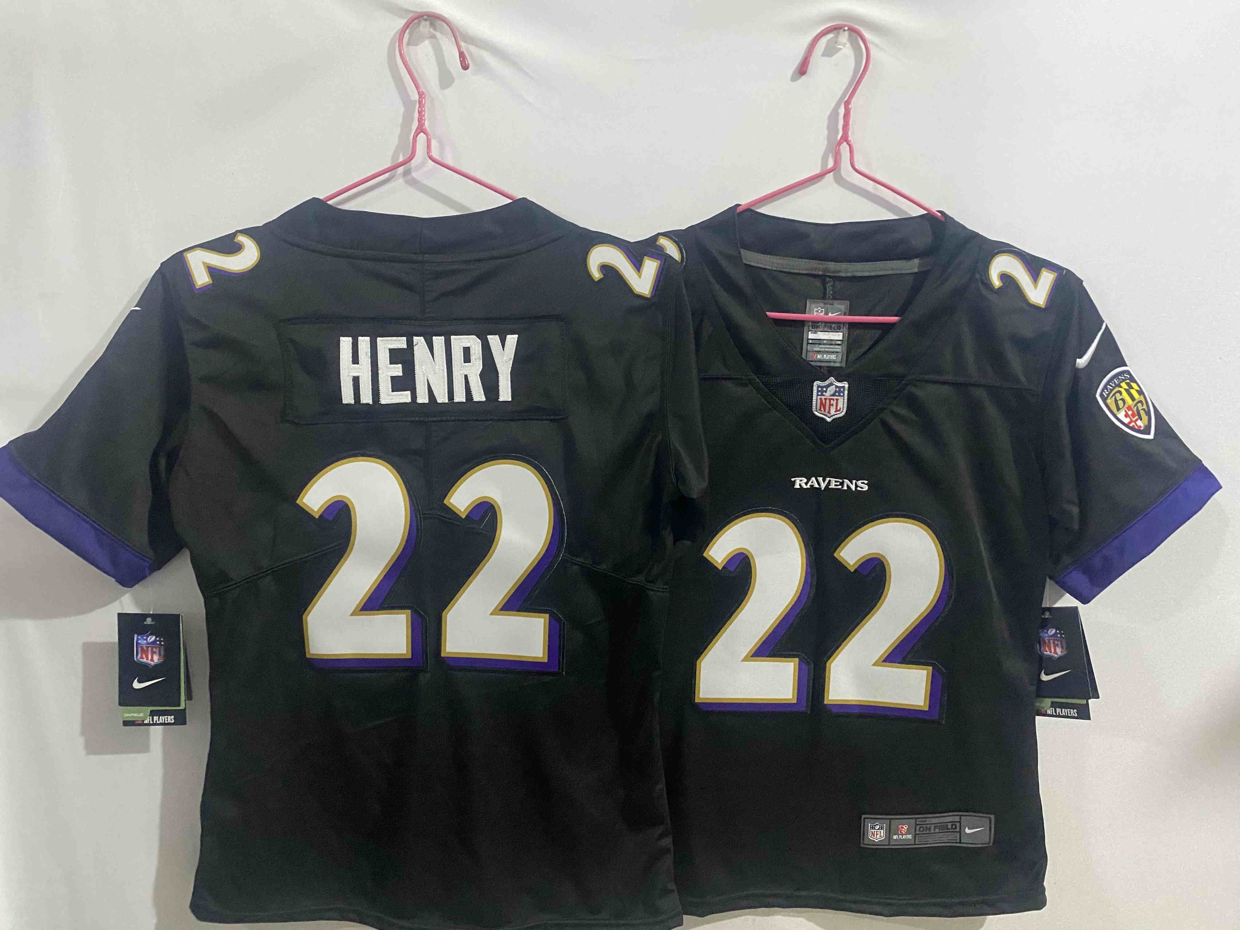 Women's  Baltimore Ravens #22 Derrick Henry Black Stitched Football Vapor Untouchable Limited Jersey