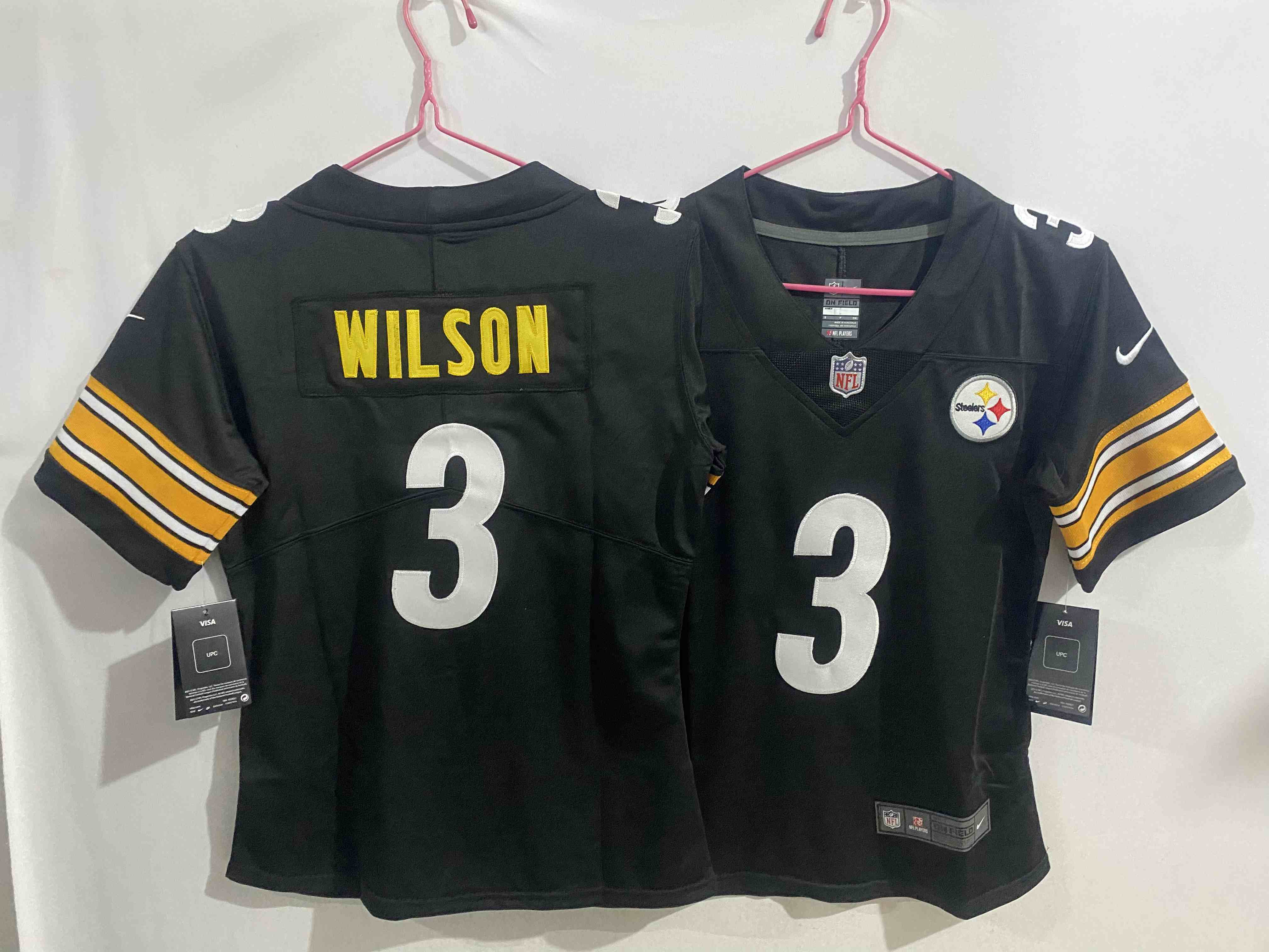 Women's Pittsburgh Steelers #3 Russell Wilson Black Vapor Untouchable Limited Football Stitched Jersey