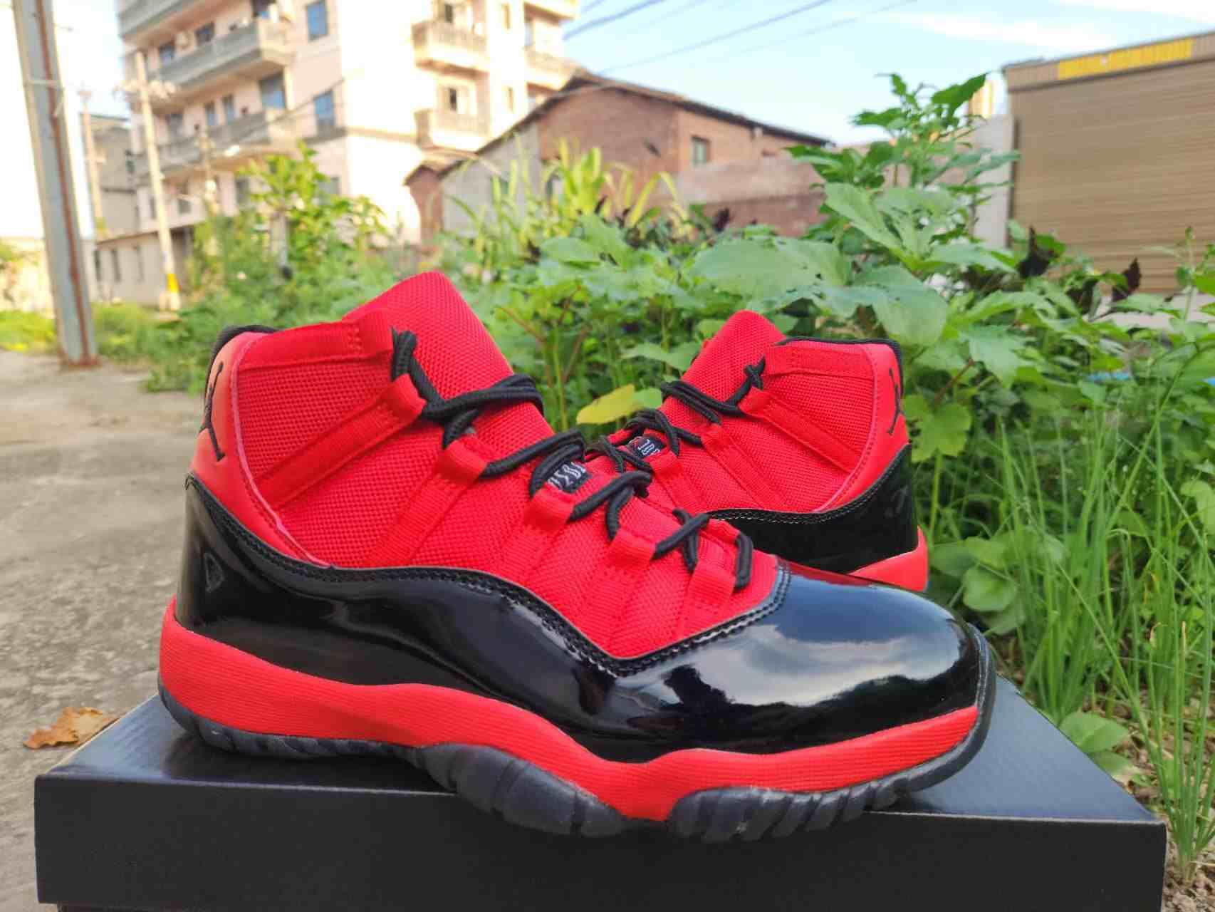Air Jordan 11 Black red Men's shoes us7-us13
