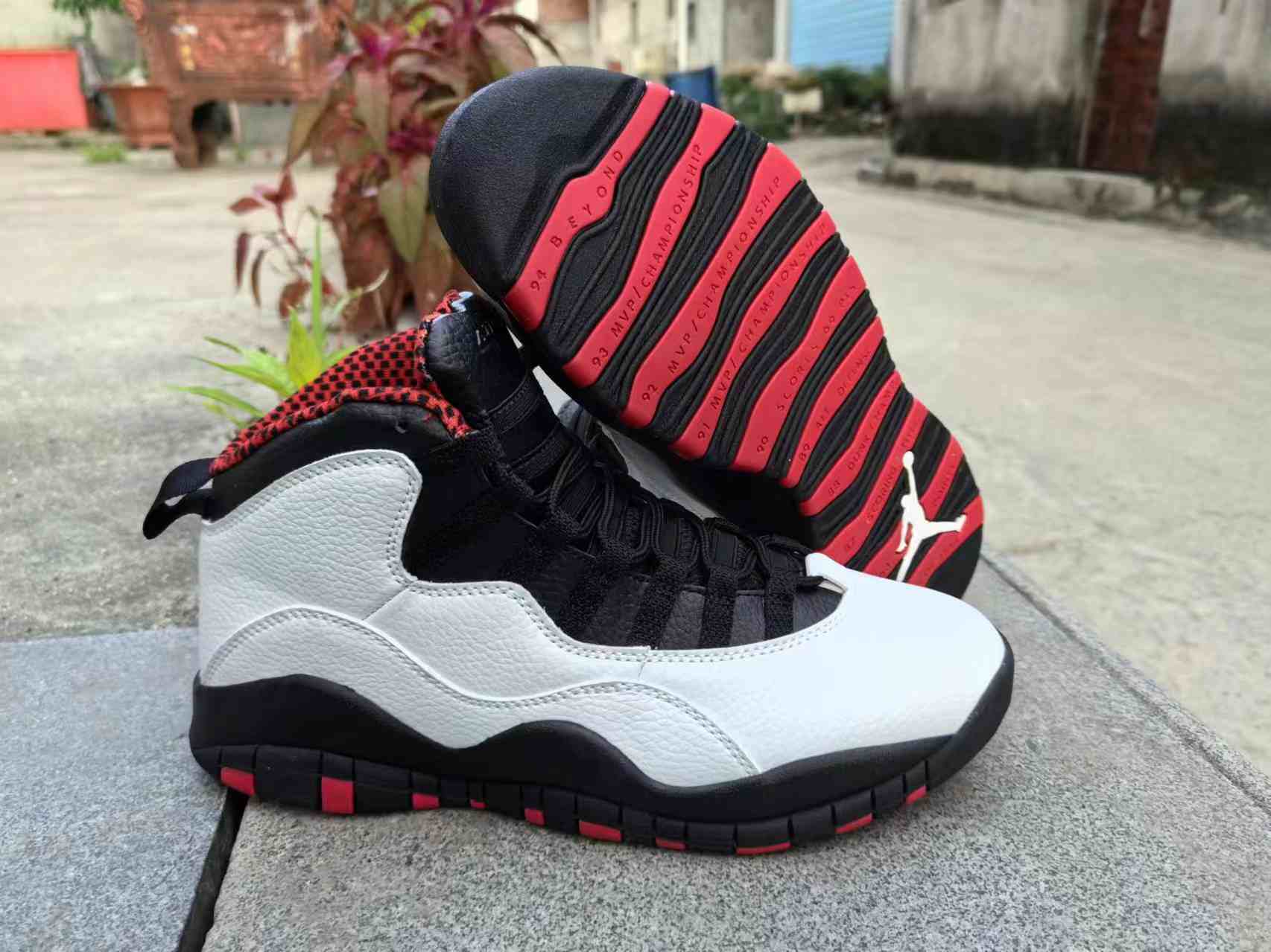 Air Jordan 10 White Black red Men's shoes us7-us13