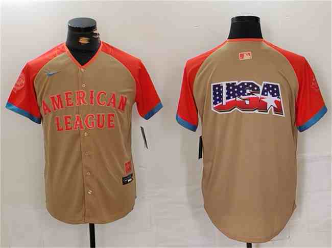 Men's American League Cream 2024 All-Star Big Logo Limited Stitched Baseball Jersey