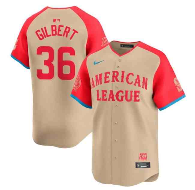 Men's American League #36 Logan Gilbert Cream 2024 All-Star Limited Stitched Baseball Jersey