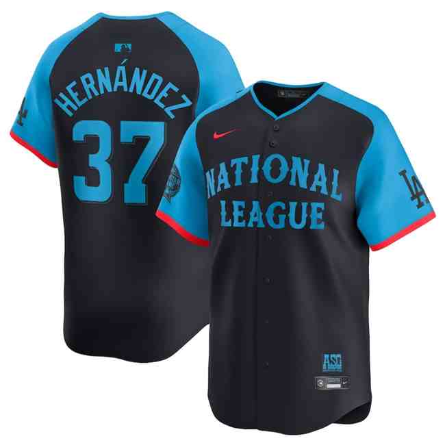 Men's National League #37 Teoscar Hernandez Navy 2024 All-Star Limited Stitched Baseball Jersey