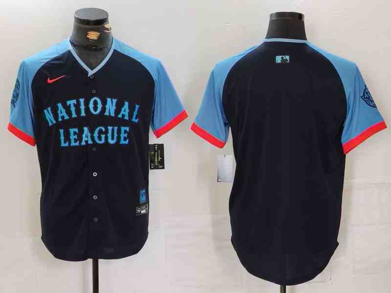 Men's National League Blank Navy 2024 All Star Limited Stitched Baseball Jersey