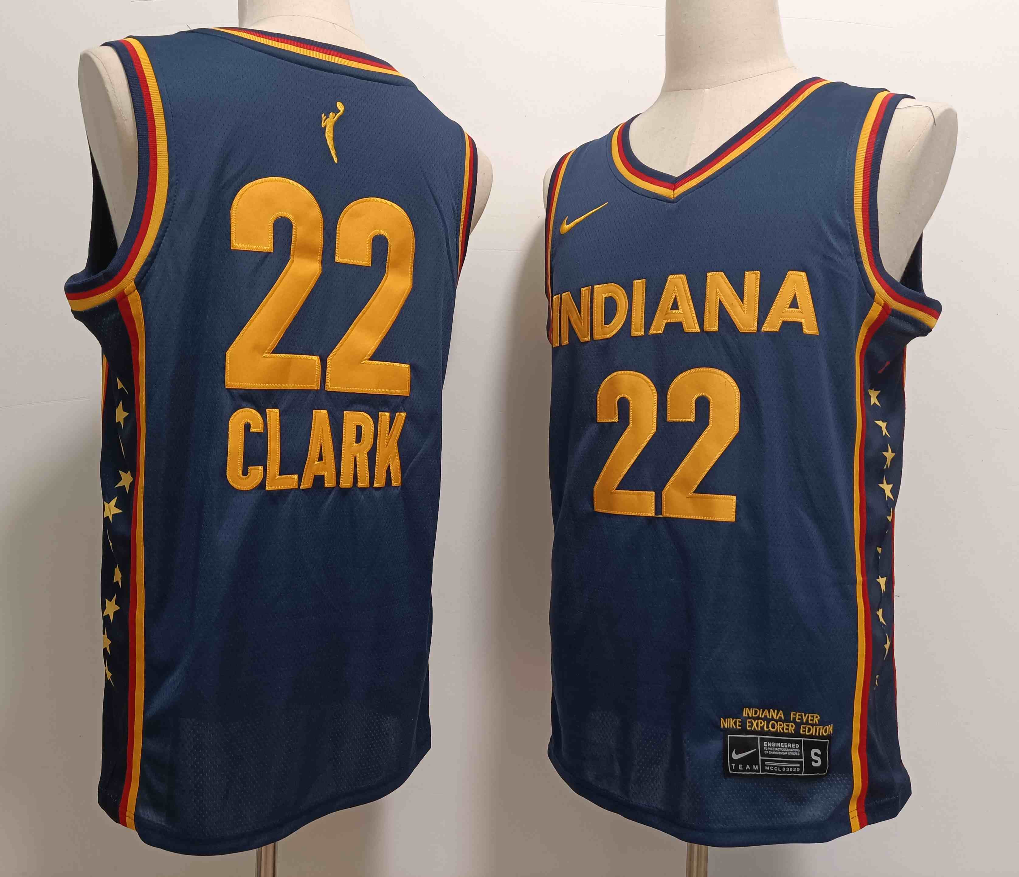 Mens Indiana Fever #22 Caitlin Clark WNBA Game Jersey Navy