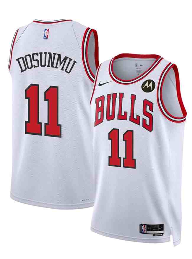 Men's Chicago Bulls #11 Ayo Dosunmu White 2024 Association Edition Stitched Basketball Jersey