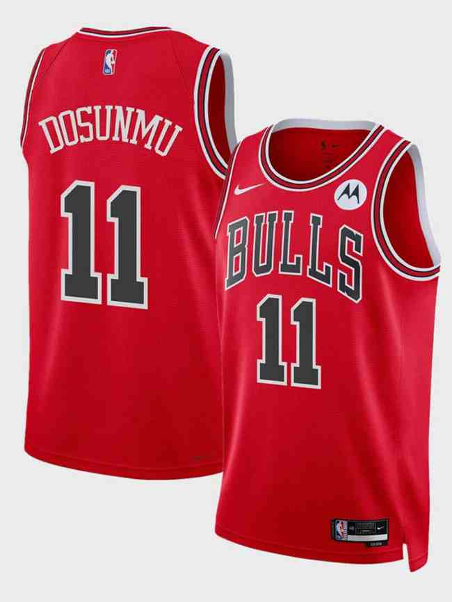 Men's Chicago Bulls #11 Ayo Dosunmu Red 2024 Icon Edition Stitched Basketball Jersey