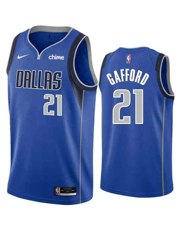 Men's Dallas Mavericks #21 Daniel Gafford Blue Icon Edition Stitched Basketball Jersey