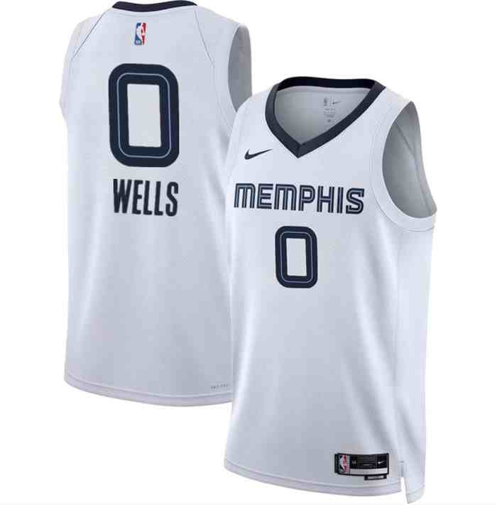 Men's Memphis Grizzlies #0 Jaylen Wells White 2024 Draft Association Edition Stitched Jersey
