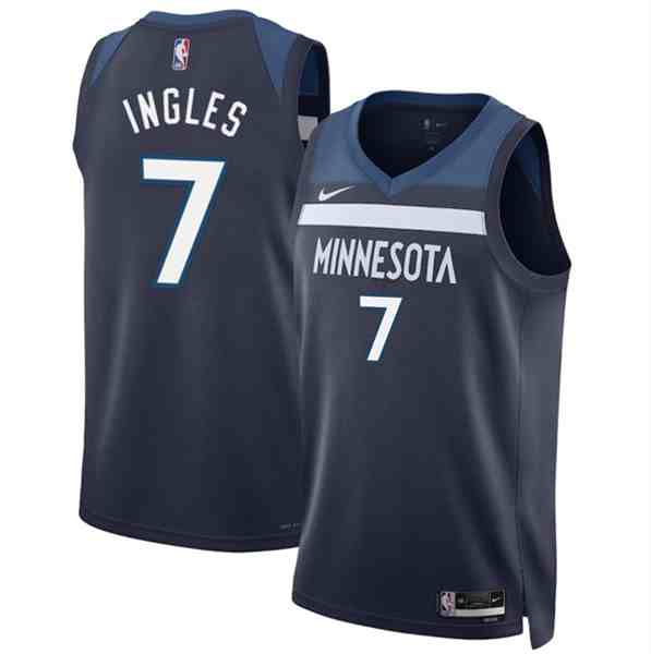 Men's Minnesota Timberwolves #7 Joe Ingles 2024 Icon Edition Navy 75th Anniversary Swingman Stitched Jersey