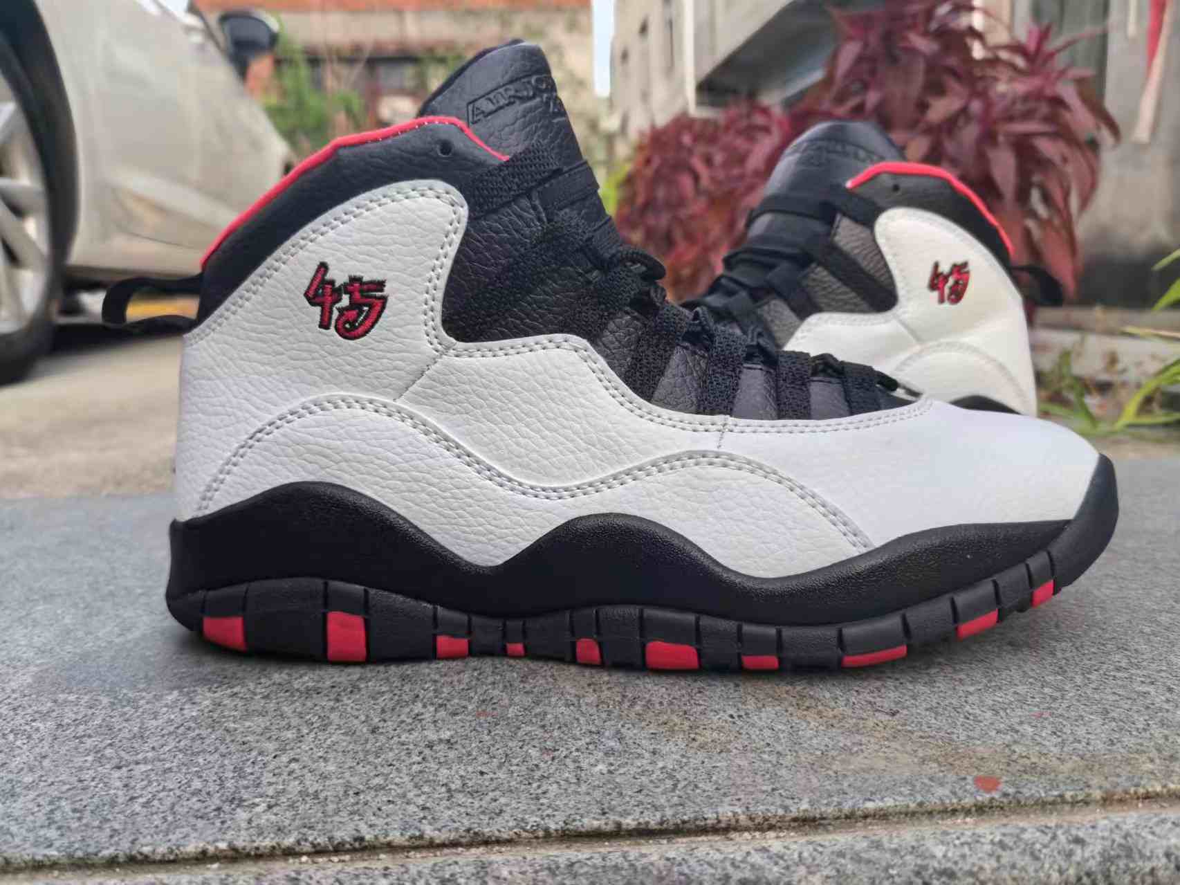 Air Jordan 10 White Black red Men's shoes us7-us13