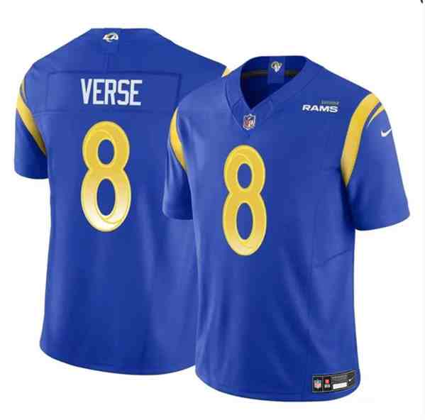 Men's Los Angeles Rams #8 Jared Verse Blue 2024 Draft F.U.S.E. Vapor Untouchable Football Stitched Jersey