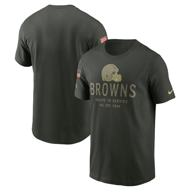 Men's Cleveland Browns Forest Green 2025 Salute To Service Sideline Primary Edge Dri-FIT T-Shirt