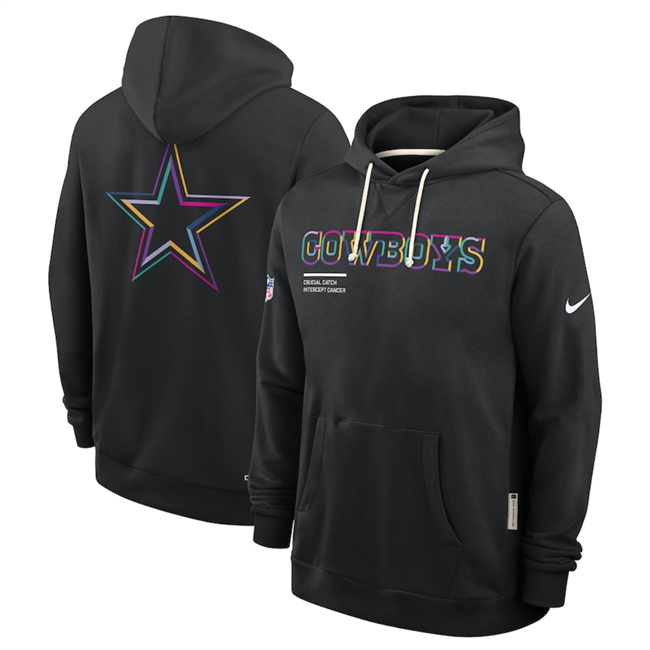 Men's Dallas Cowboys Black 2025 Crucial Catch Club Pullover Hoodie