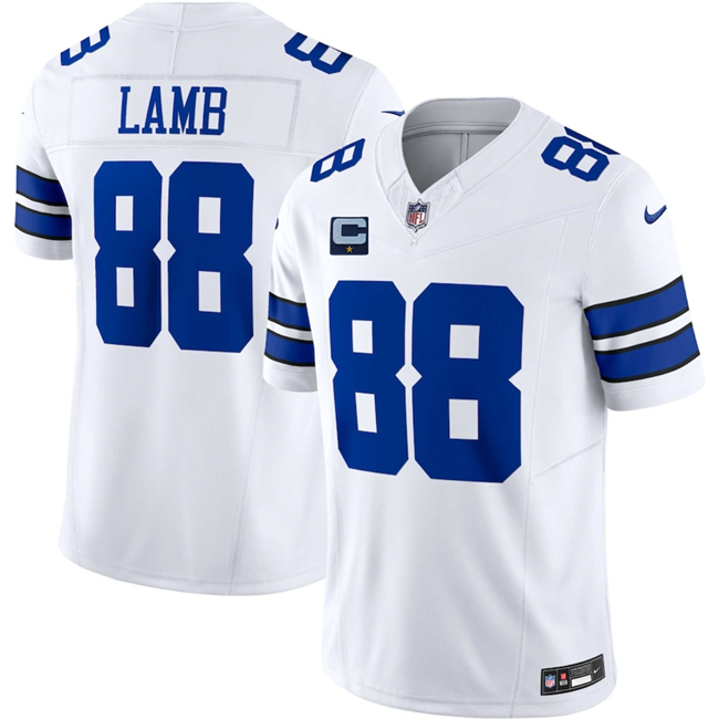 Men's Dallas Cowboys #88 CeeDee Lamb White 2025 F.U.S.E. With 1-Star C Patch Vapor Limited Stitched Football Jersey