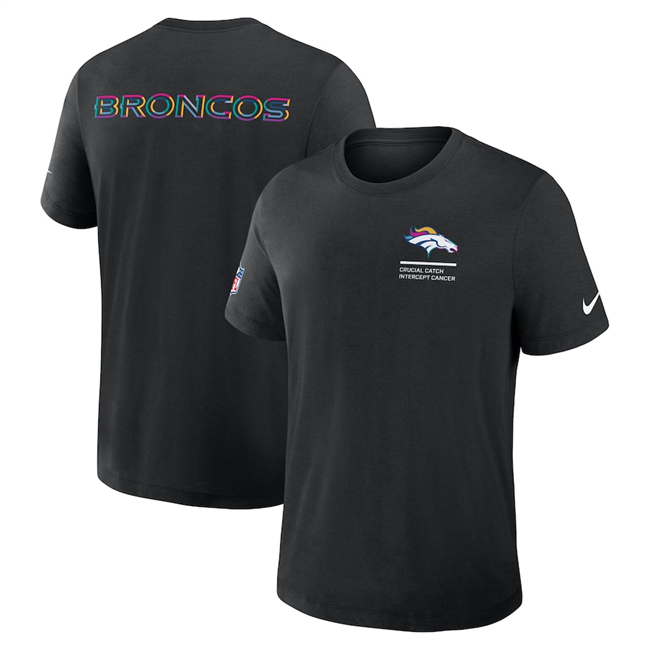 Men's Denver Broncos Black 2025 Crucial Catch Tri-Blend Dri-FIT T-Shirt
