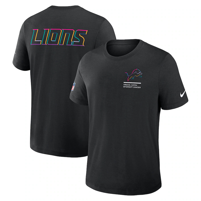 Men's Detroit Lions Black 2025 Crucial Catch Tri-Blend Dri-FIT T-Shirt