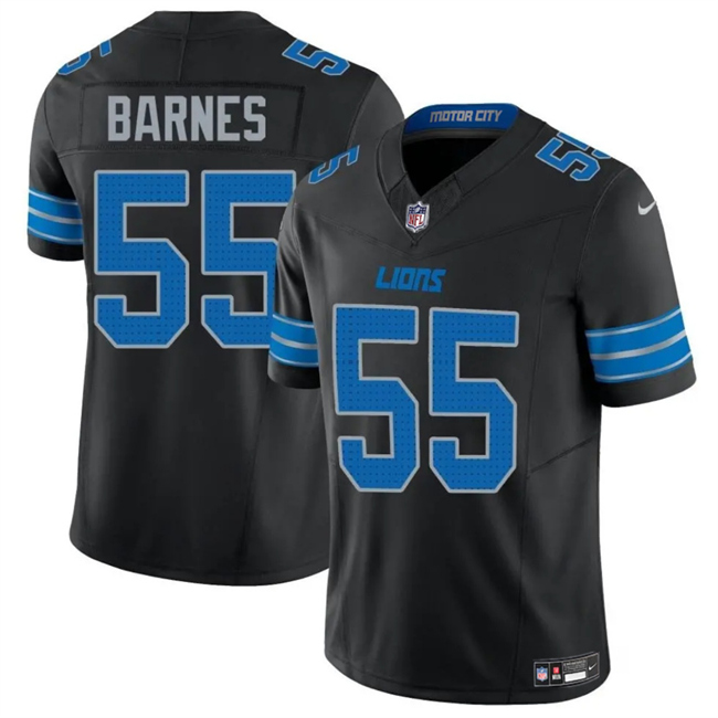 Men's Detroit Lions #55 Derrick Barnes Black 2025 F.U.S.E. Vapor Limited Stitched Jersey