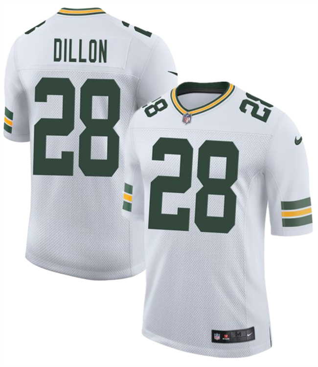 Men's Green Bay Packers #28 A. J. Dillon White 2025 New Vapor Untouchable Limited Stitched Football Jersey