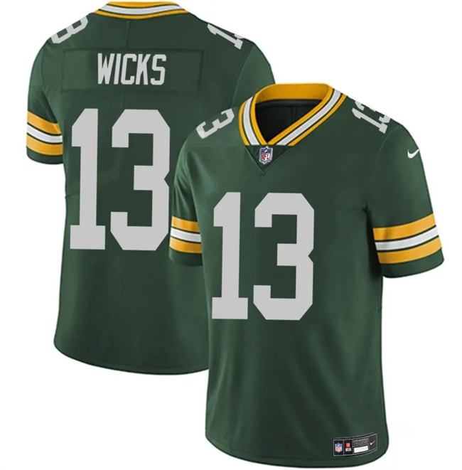 Men's Green Bay Packers #13 Dontayvion Wicks Green 2025 Vapor Untouchable Limited Stitched Football Jersey
