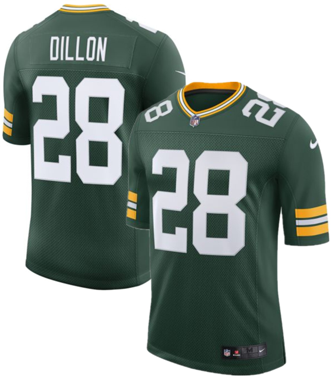 Men's Green Bay Packers #28 A. J. Dillon Green 2025 New Vapor Untouchable Limited Stitched Football Jersey