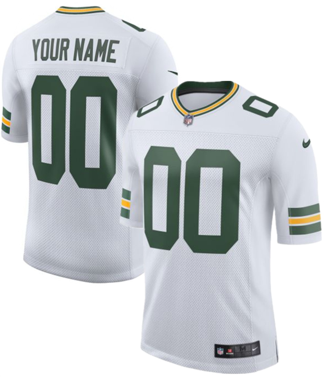 Men's Green Bay Packers Active Player Custom White 2025 New Vapor Untouchable Limited Stitched Football Jersey