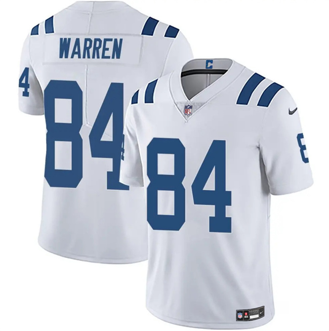 Men's Indianapolis Colts #84 Tyler Warren White Vapor Limited Stitched Football Jersey