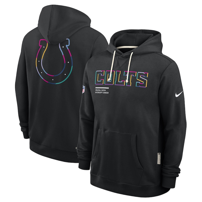 Men's Indianapolis Colts Black 2025 Crucial Catch Club Pullover Hoodie