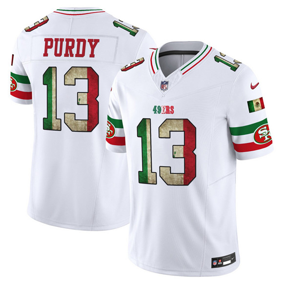 Men's San Francisco 49ers #13 Brock Purdy White 2025 F.U.S.E. Mexico Vapor Limited Stitched Football Jersey